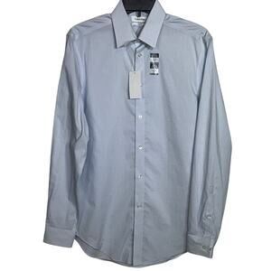 Calvin Klein Steel Men's Slim-Fit Stretch Dress Shirt, Mist 15 32-33 $85